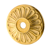 Drückerlochrosette aus Messing Jugendstil außergewöhnliche Form groß