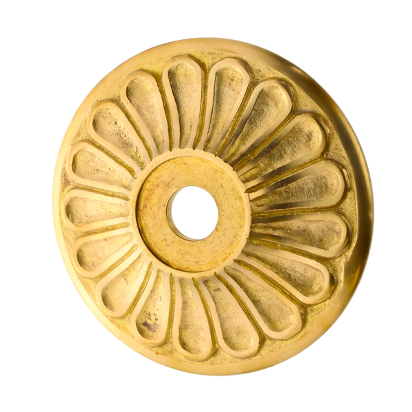 Drückerlochrosette aus Messing Jugendstil außergewöhnliche Form groß