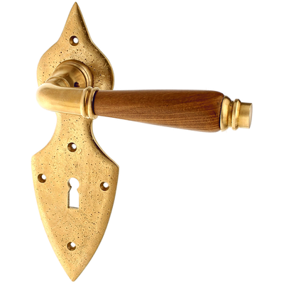 Zimmertürbeschlag Biedermeier patiniert ergonomische Form in matt gold