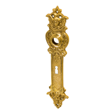 Messing Langschild poliert gold Jugendstil