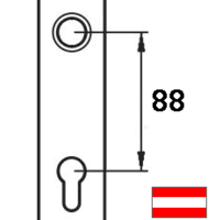 Profilzylinder 88mm und Vierkant 8,5mm nach Ö-Norm