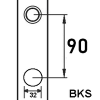 32mm BKS Rundzylinder 90mm Abstand